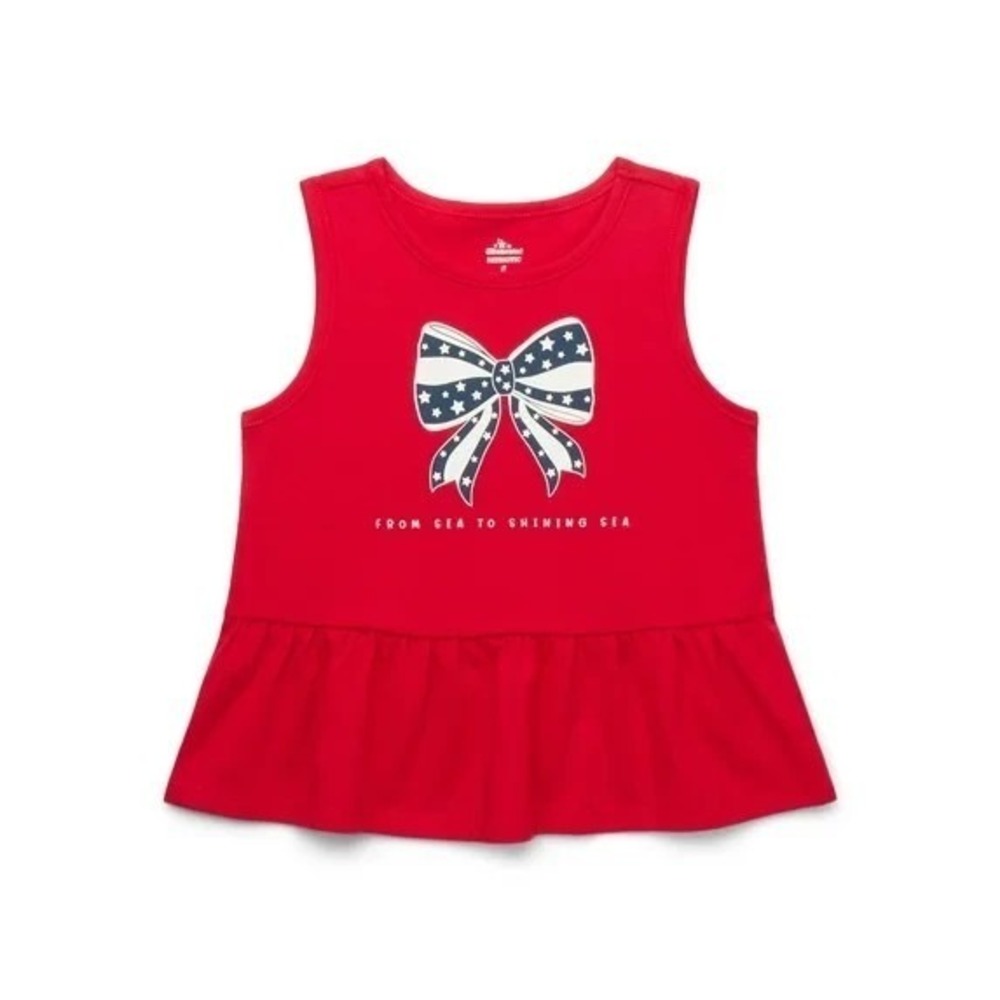 Toddler Girl Americana Peplum Tank Top 3T‎ Patriotic July 4th New